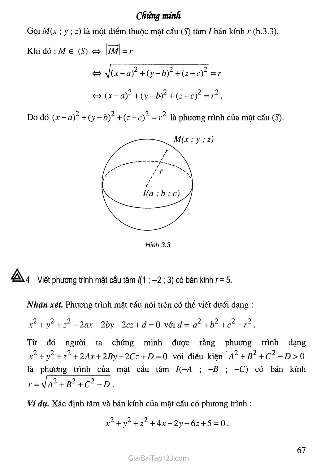 Bài 1. Hệ tọa độ trong không gian trang 7