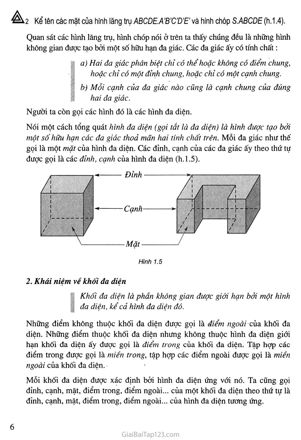 Bài 1. Khái niệm về khối đa diện trang 4