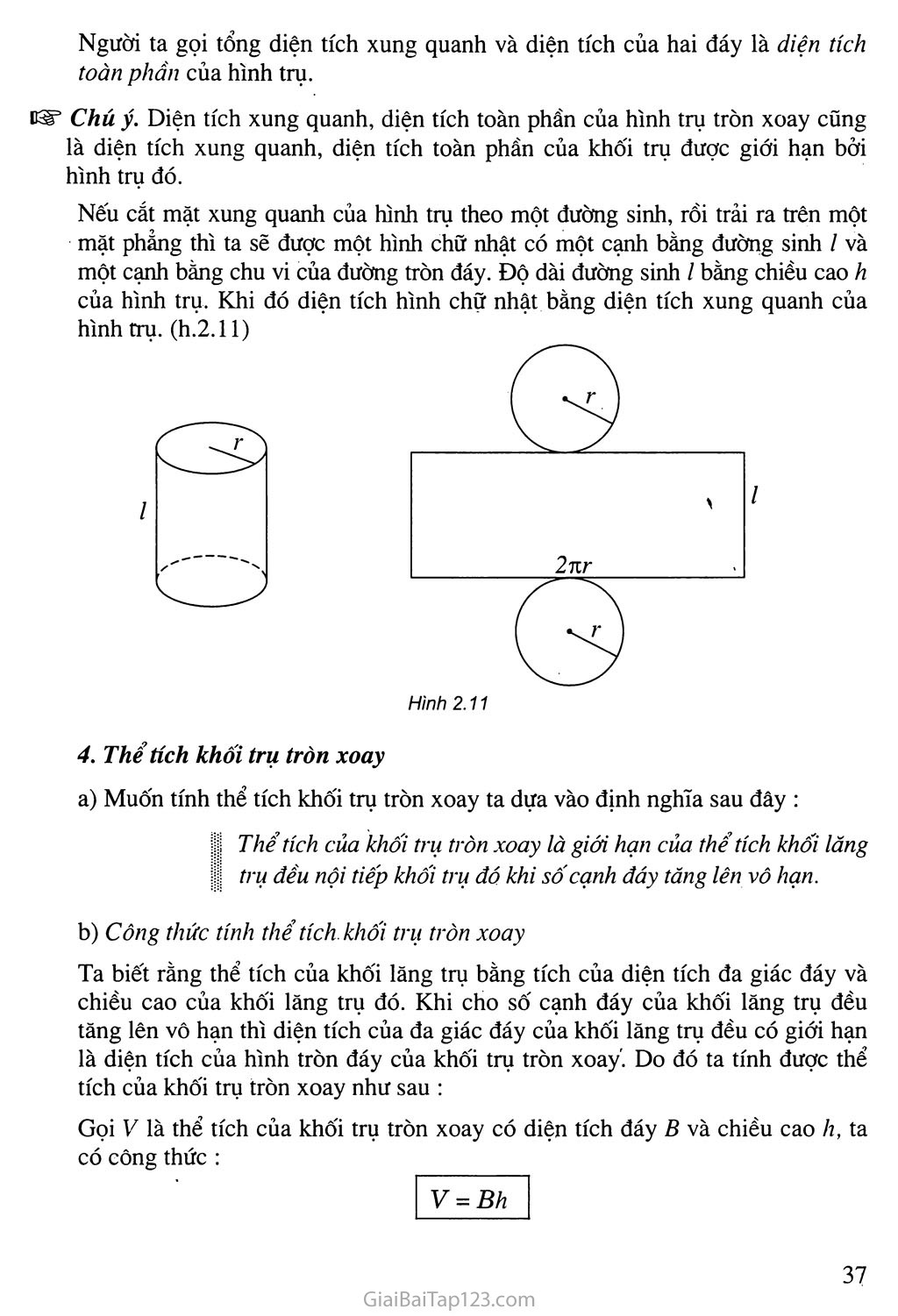 Bài 1. Khái niệm vè mặt tròn xoay trang 9