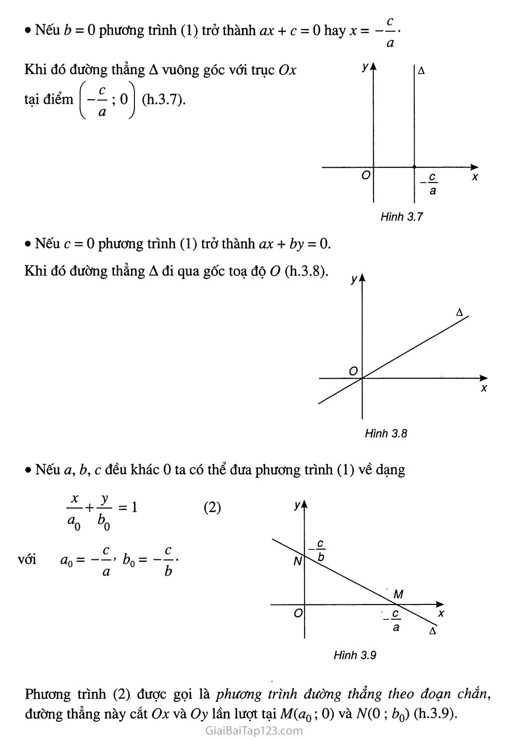 Bài 1. Phương trình đường thẳng - Câu hỏi và bài tập trang 7