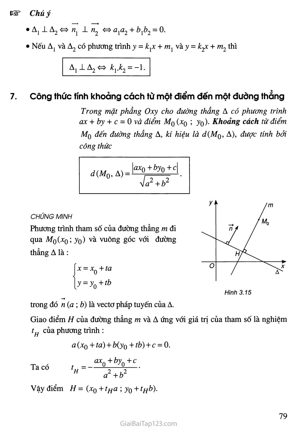 Bài 1. Phương trình đường thẳng - Câu hỏi và bài tập trang 11