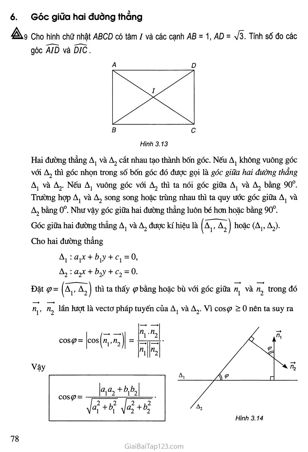 Bài 1. Phương trình đường thẳng - Câu hỏi và bài tập trang 10