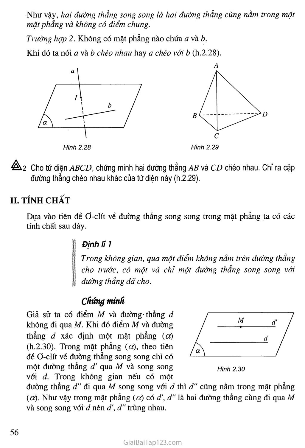Bài 2. Hai đường thẳng chéo nhau và hai đường thẳng song song trang 2