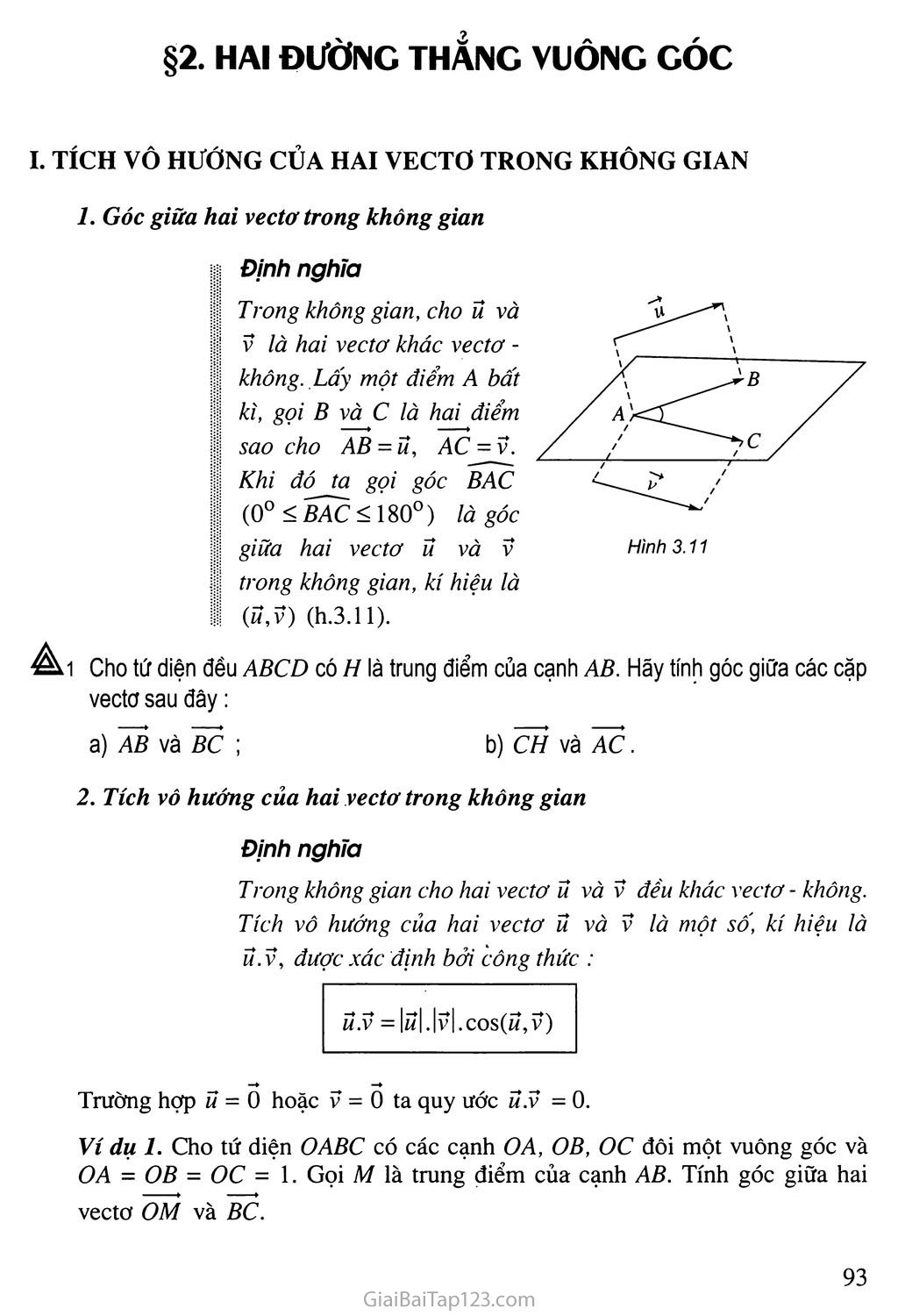 Bài 2. Hai đường thẳng vuông góc trang 1