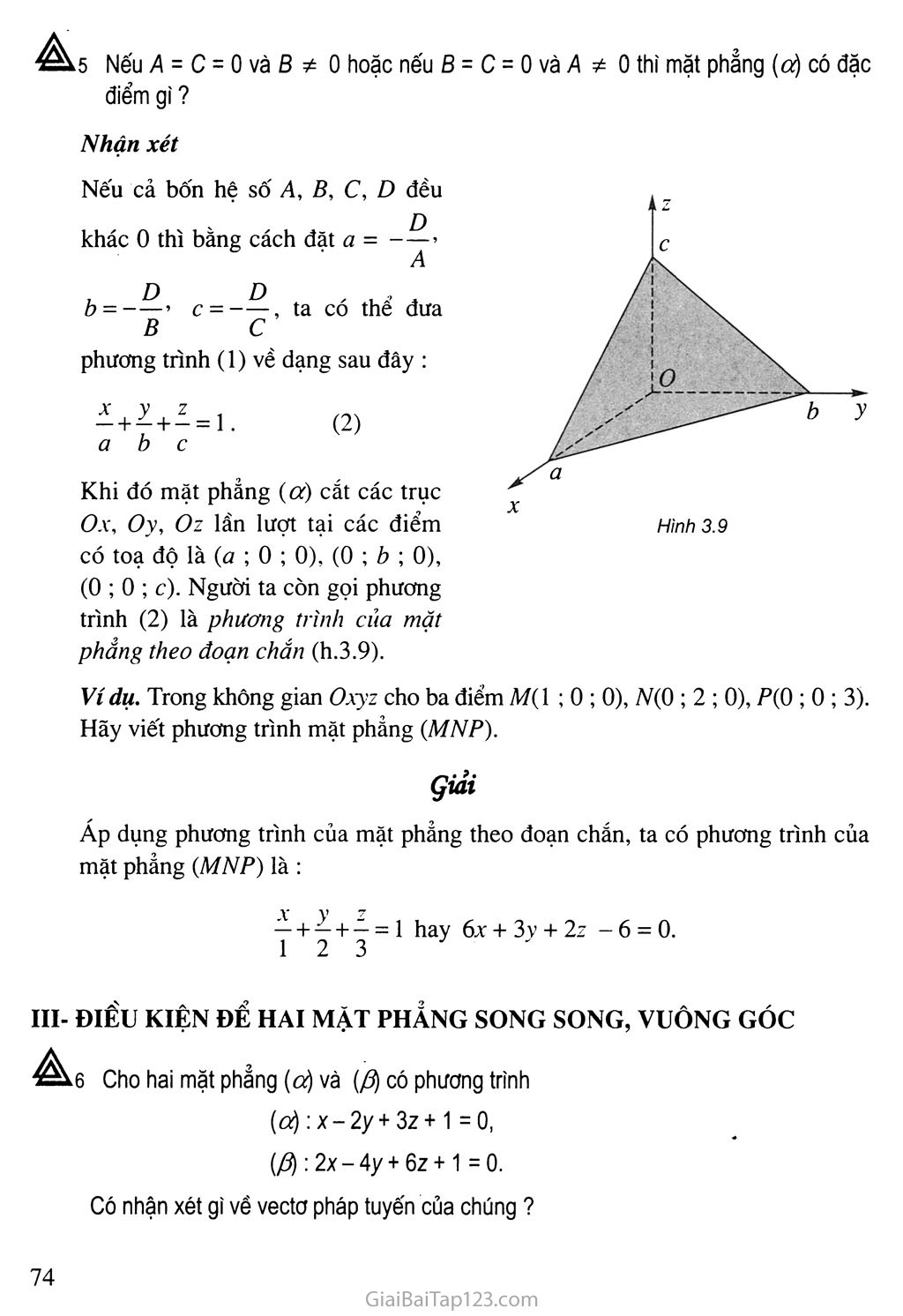 Bài 2. Phương trình mặt phẳng trang 6