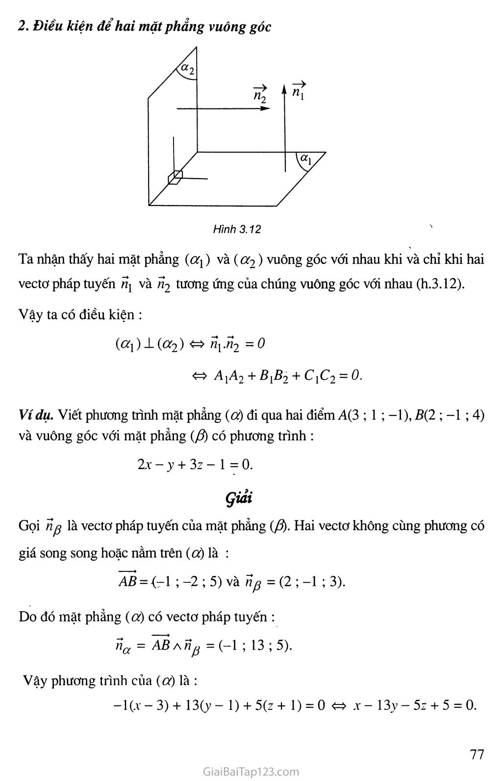 Bài 2. Phương trình mặt phẳng trang 9
