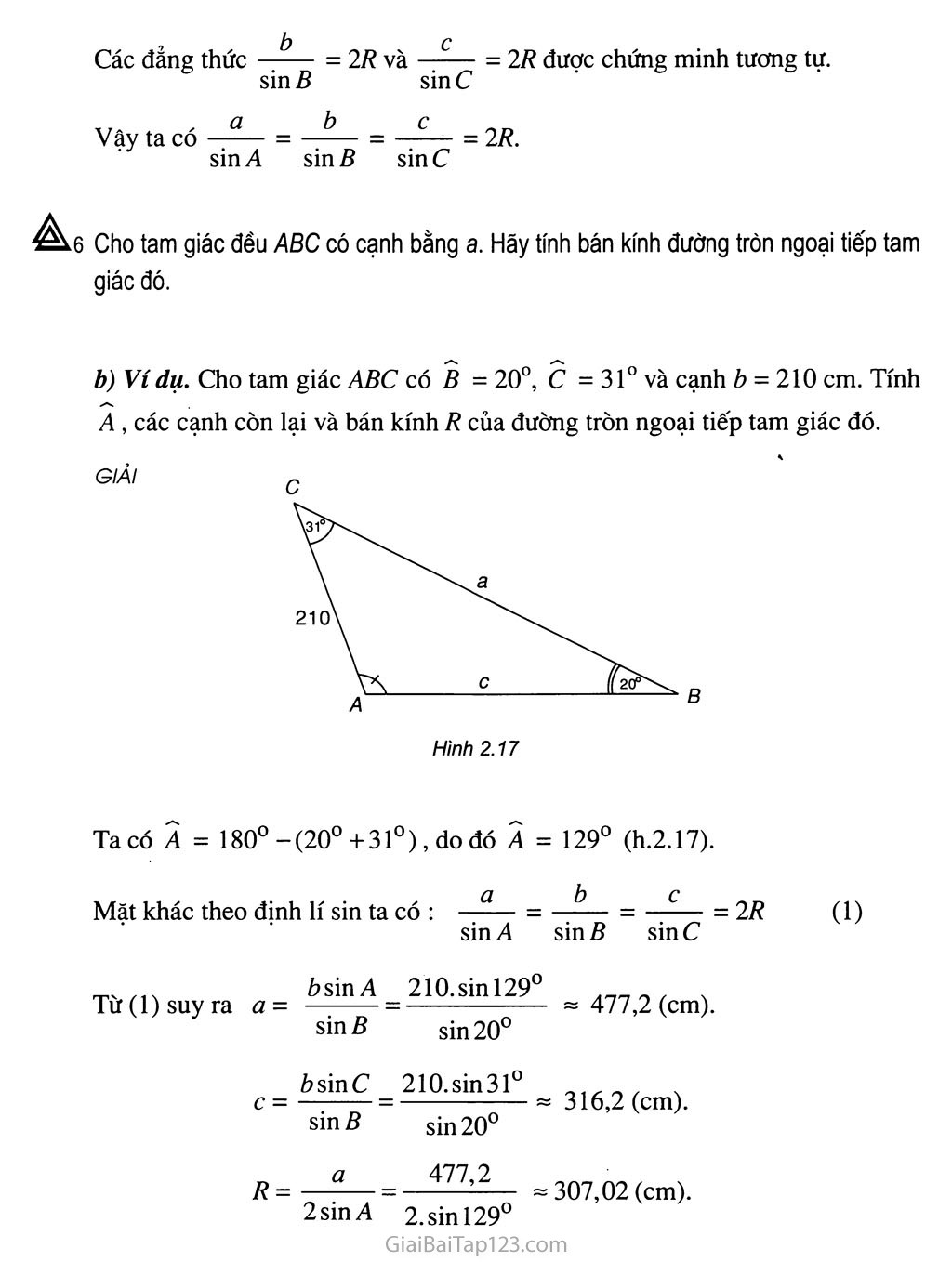Bài 3. Các hệ thức lượng trong tam giác và giải tam giác - Câu hỏi và bài tập trang 7