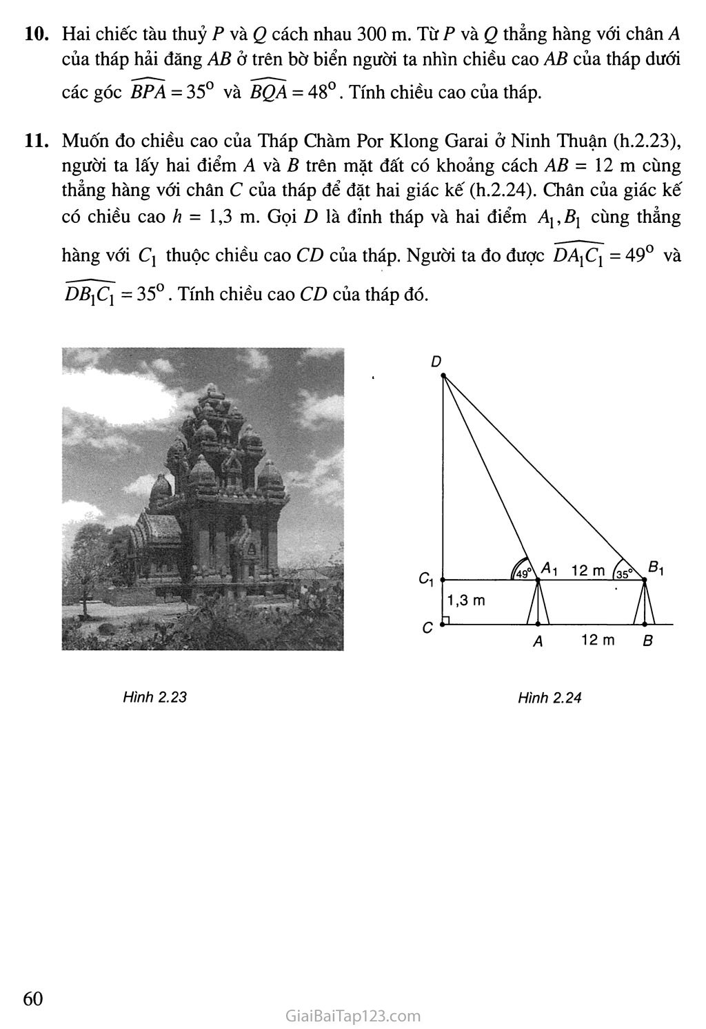 Bài 3. Các hệ thức lượng trong tam giác và giải tam giác - Câu hỏi và bài tập trang 15