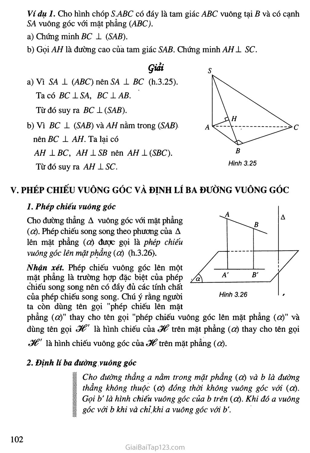 Bài 3. Đường thẳng vuông góc với mặt phẳng trang 5