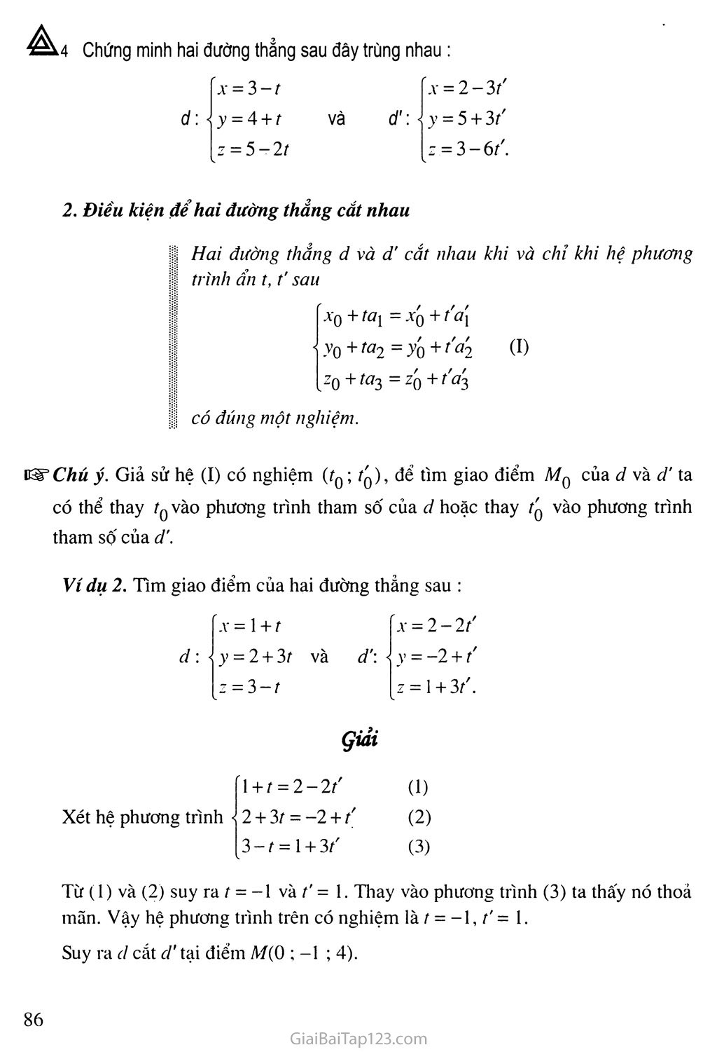 Bài 3. Phương trình đường thẳng trong không gian trang 6