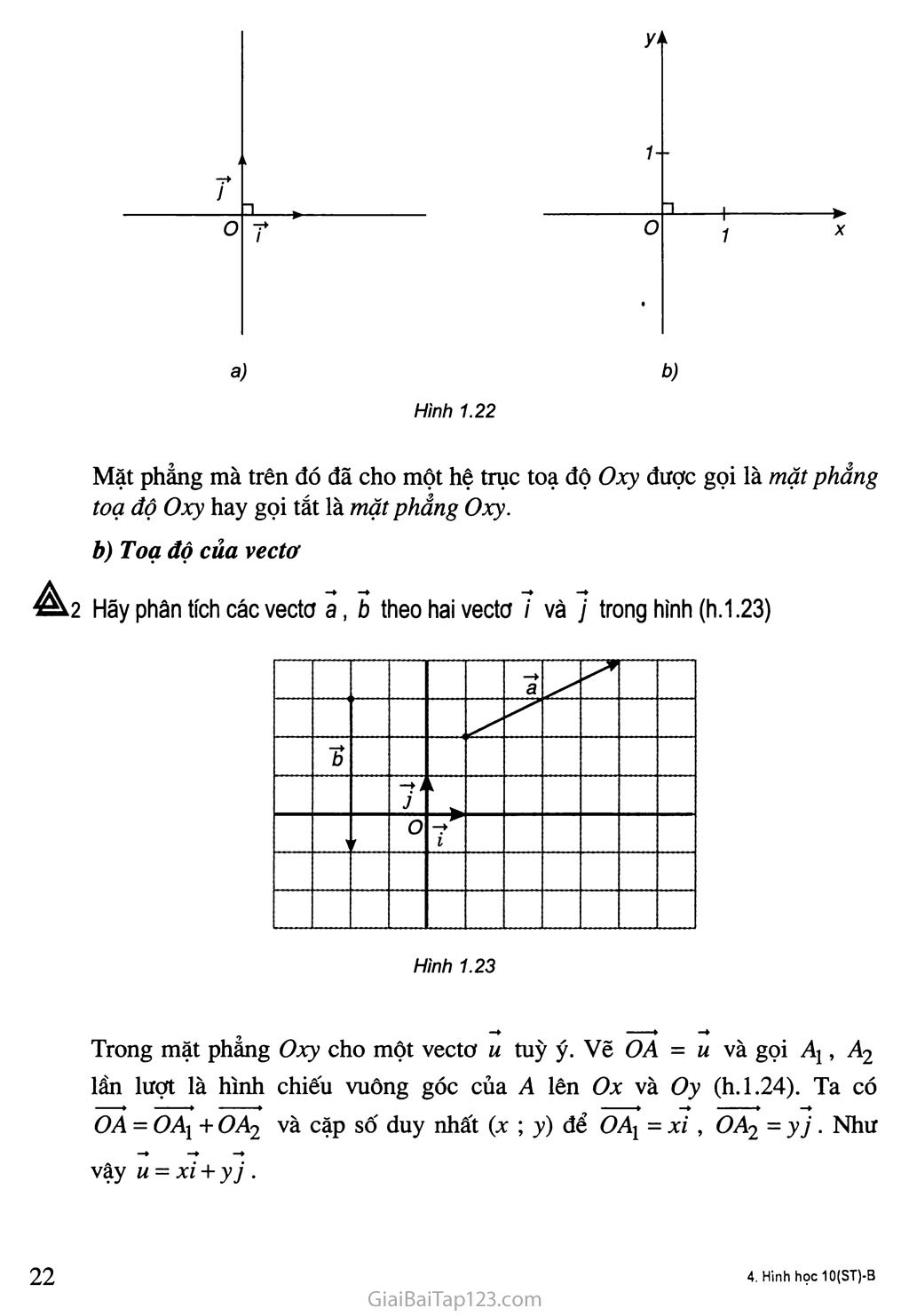 Bài 4. Hệ trục tọa độ - Câu hỏi và bài tập trang 3