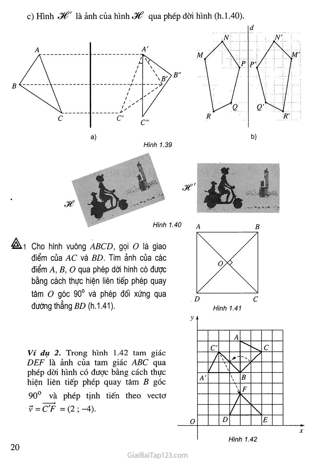 Bài 6. Khái niệm về phép dời hình và hai hình bằng nhau trang 2