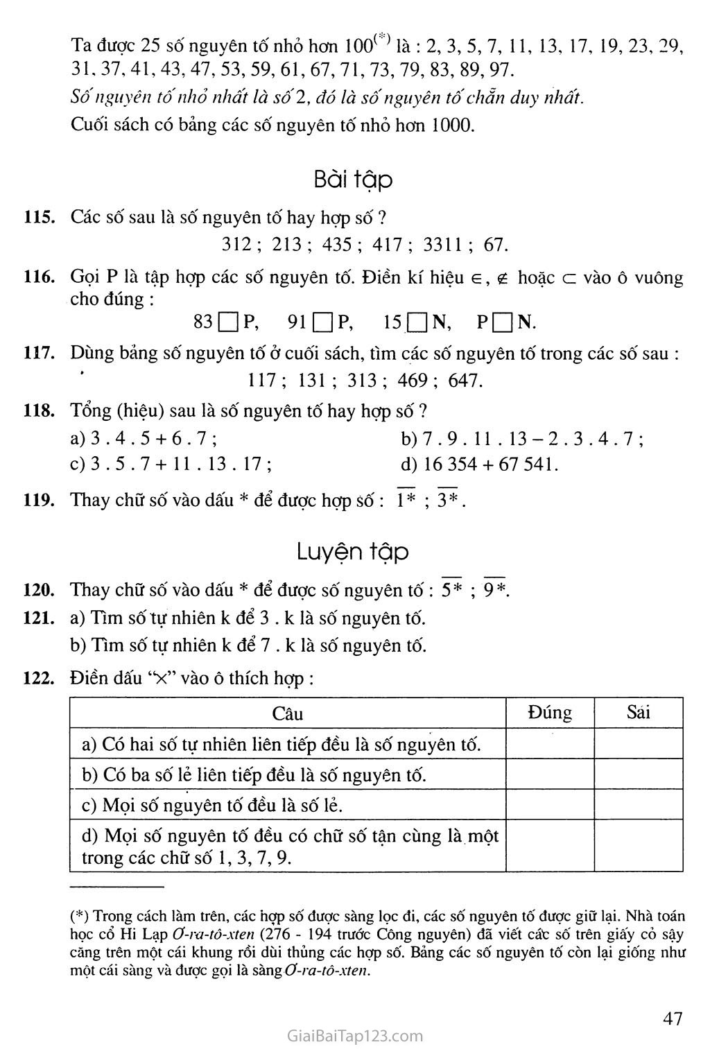 Bài 14. Số nguyên tố: Hợp số - Bảng số nguyên tố trang 3