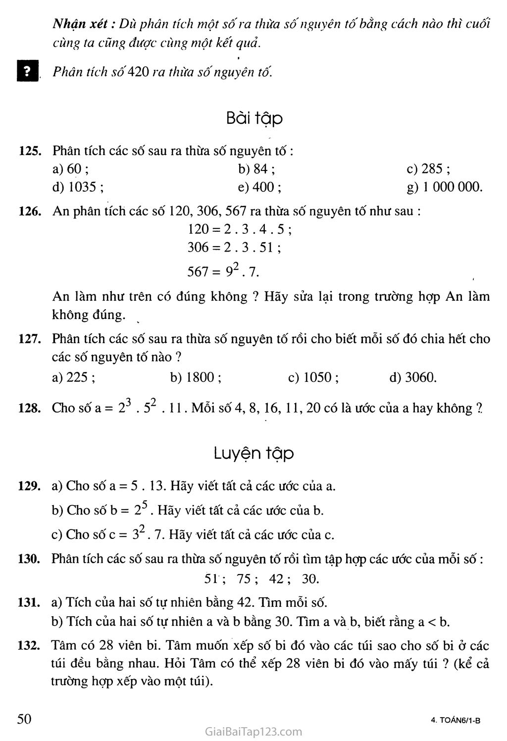 Bài 15. Phân tích một số ra thừa số nguyên tố trang 3