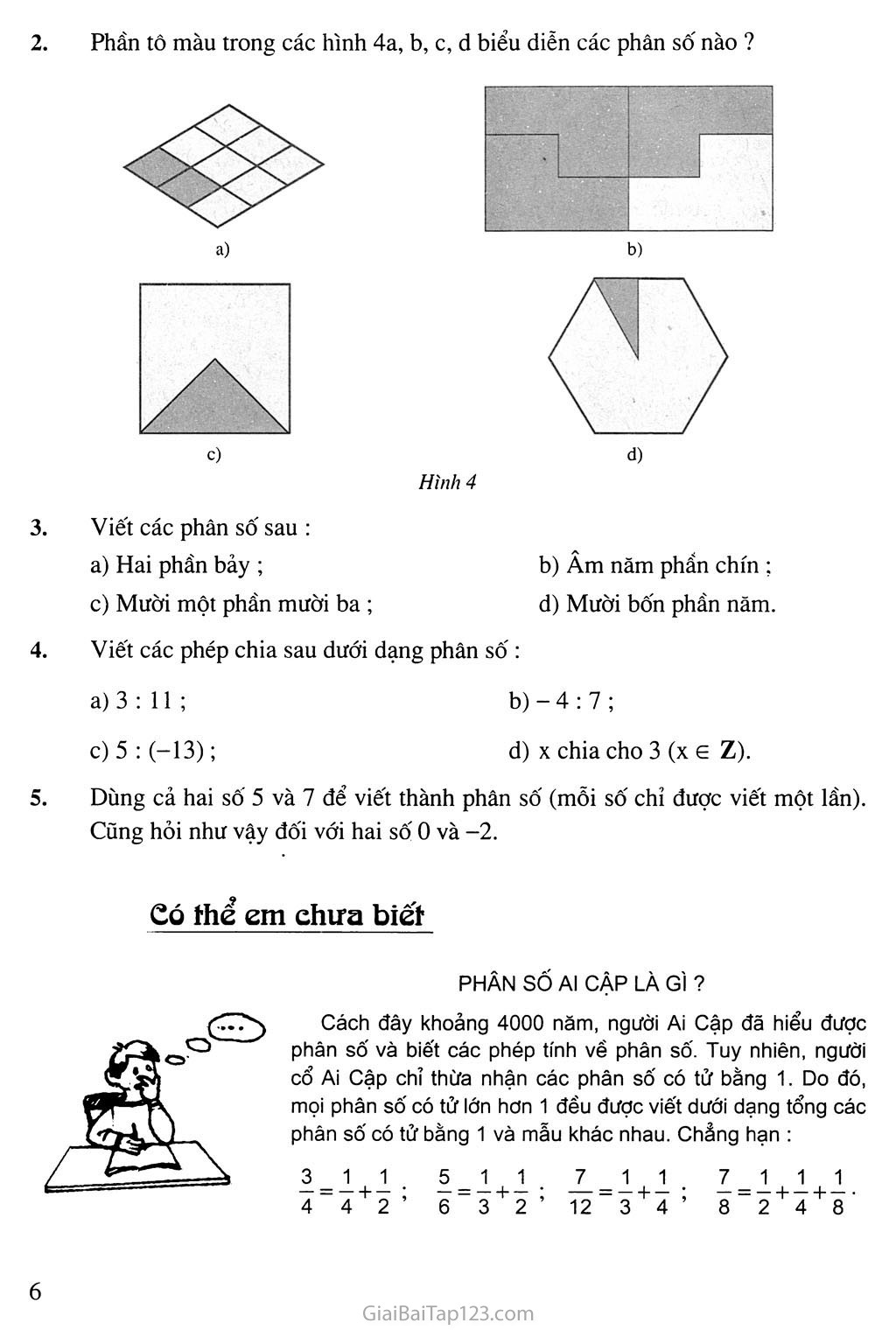 Bài 1. Mở rộng khái niệm phân số trang 3 Bài 1. Mở rộng khái niệm phân số trang 3