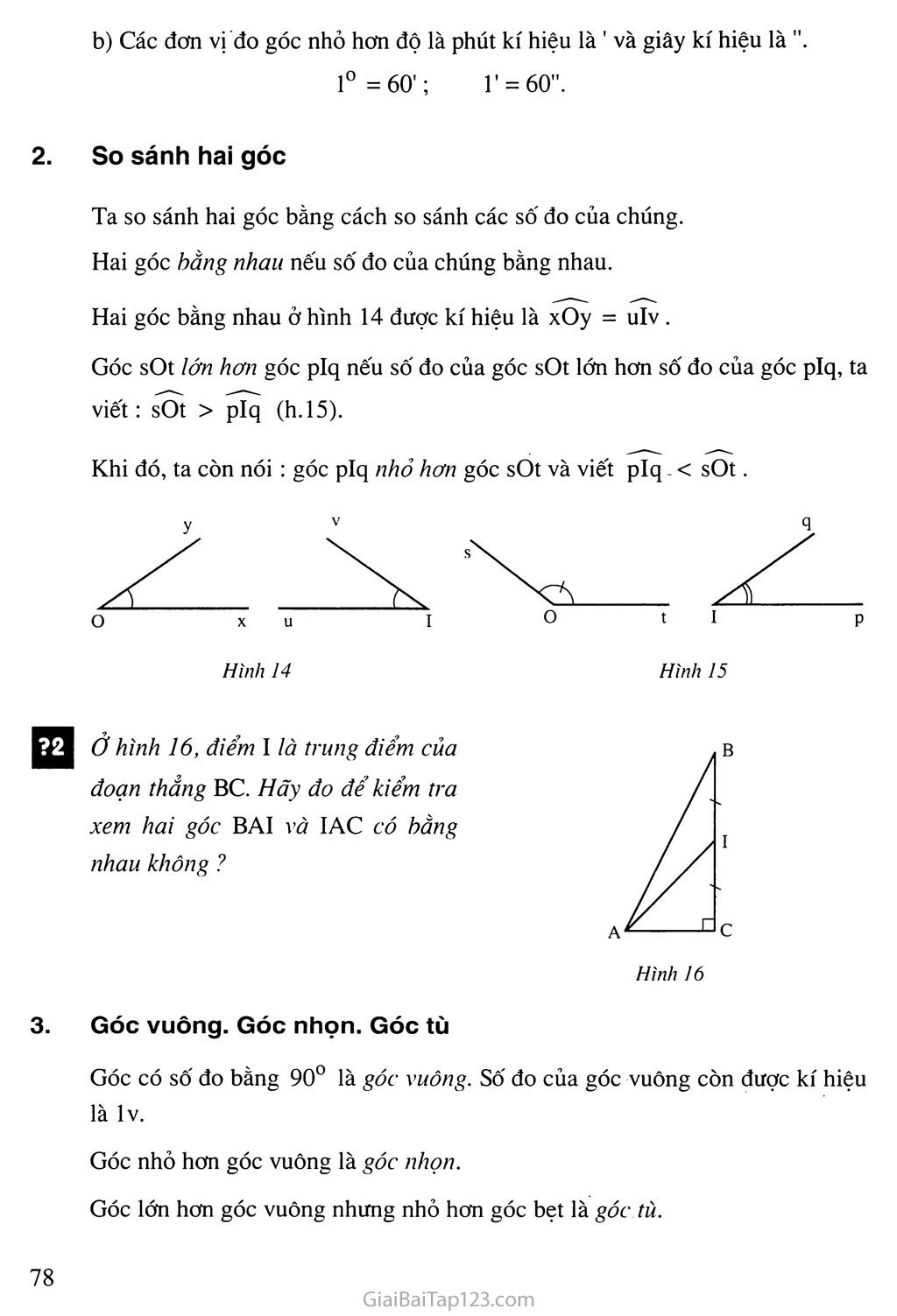 Bài 3. Số đo góc trang 3 Bài 3. Số đo góc trang 3