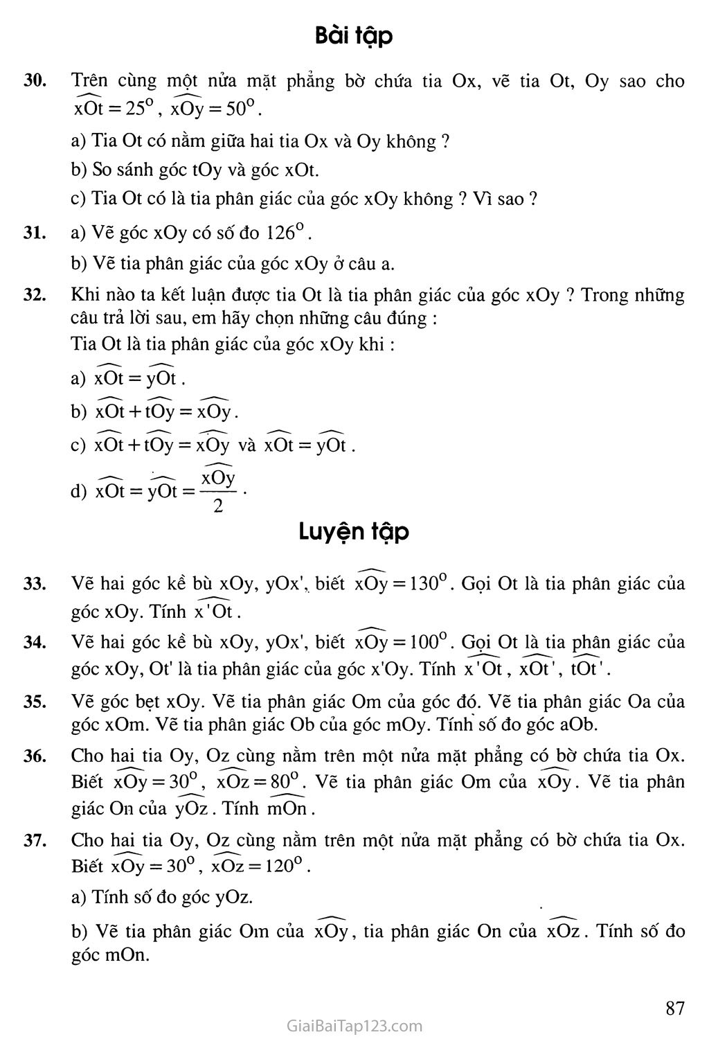 Bài 6. Tia phân giác của góc trang 3 Bài 6. Tia phân giác của góc trang 3