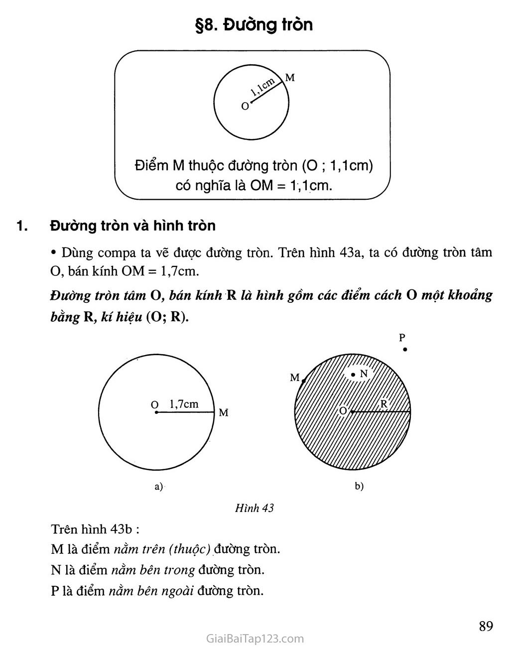 Bài 8. Đường tròn trang 1