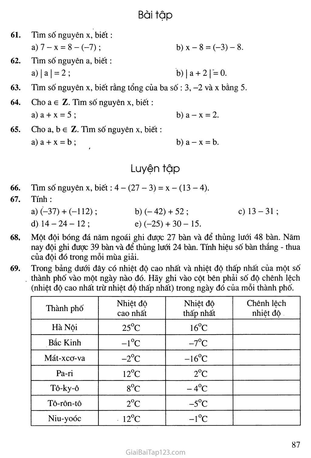 Bài 9. Quy tắc chuyển vế trang 3 Bài 9. Quy tắc chuyển vế trang 3