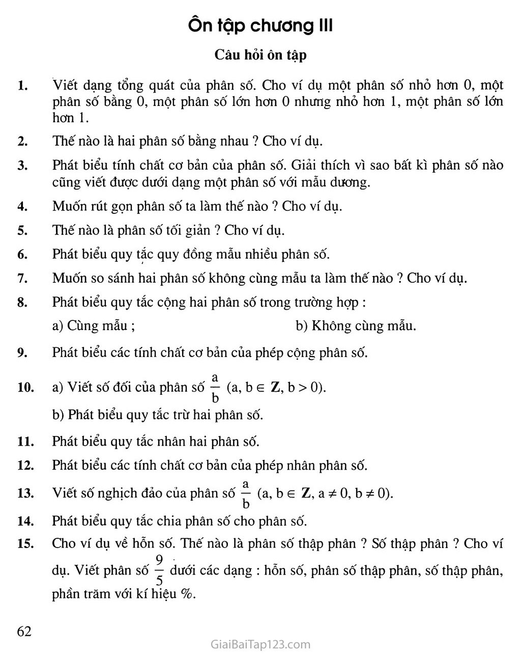 Ôn tập chương III trang 1