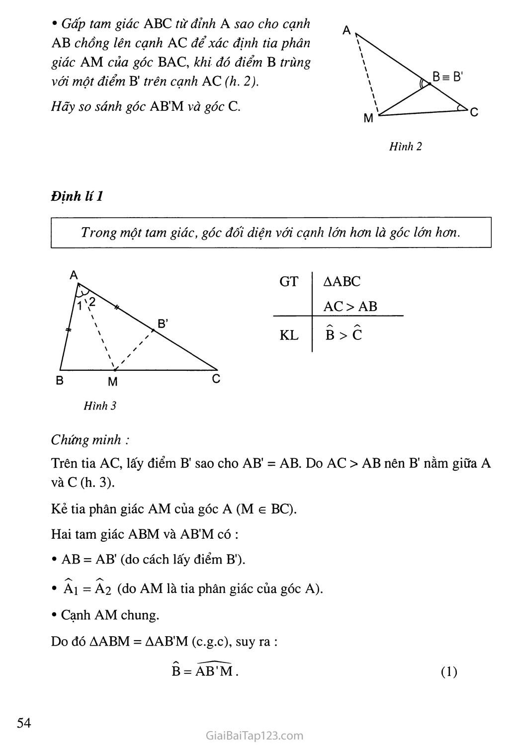 Bài 1. Quan hệ giữa góc và cạnh đối diện trong một tam giác trang 2