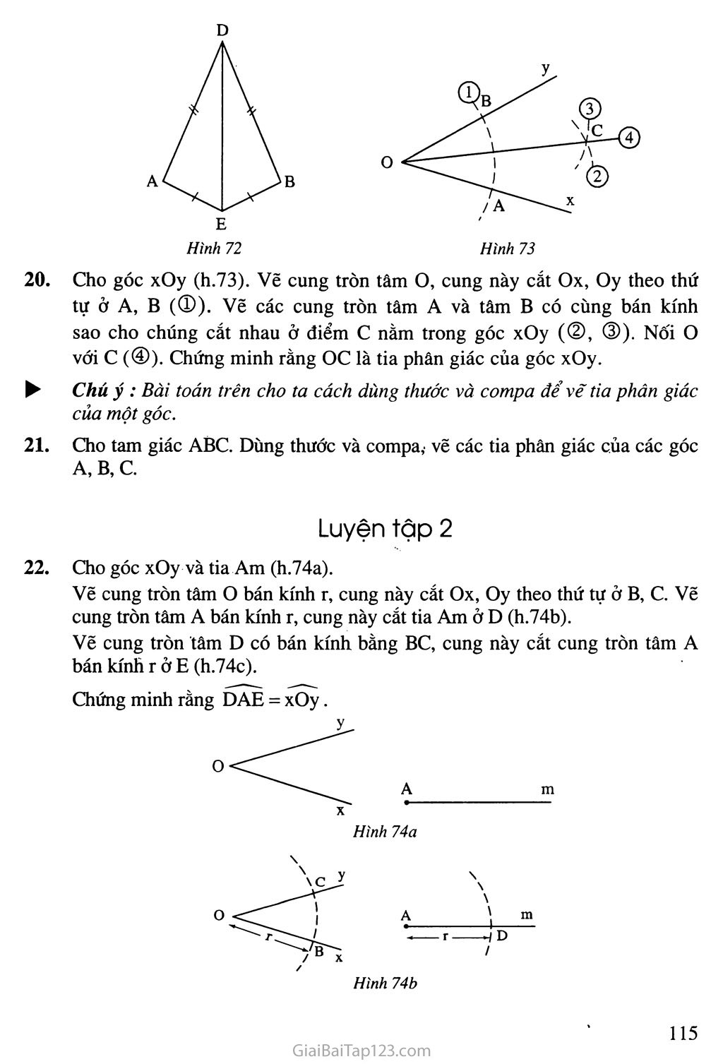 Bài 3. Trường hợp bằng nhau thứ nhất của tam giác: cạnh - cạnh - cạnh (c. c. c) trang 4