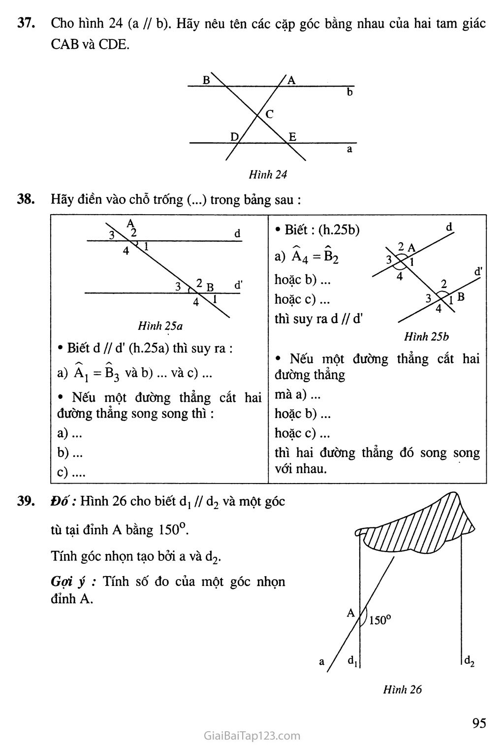 Bài 5. Tiên đề Ơ - clit về đường thẳng song song trang 4