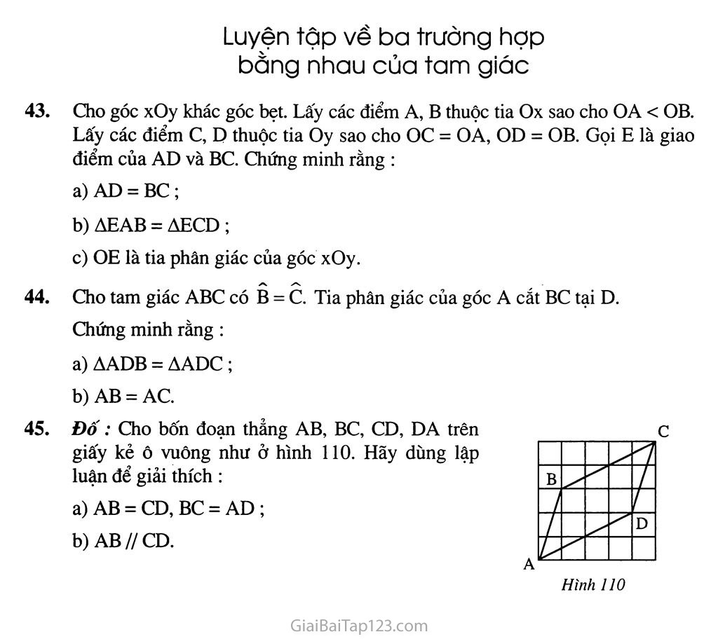 Bài 5. Trường hợp bằng nhau thứ ba của tam giác: góc - cạnh - góc (g. c. g) trang 5