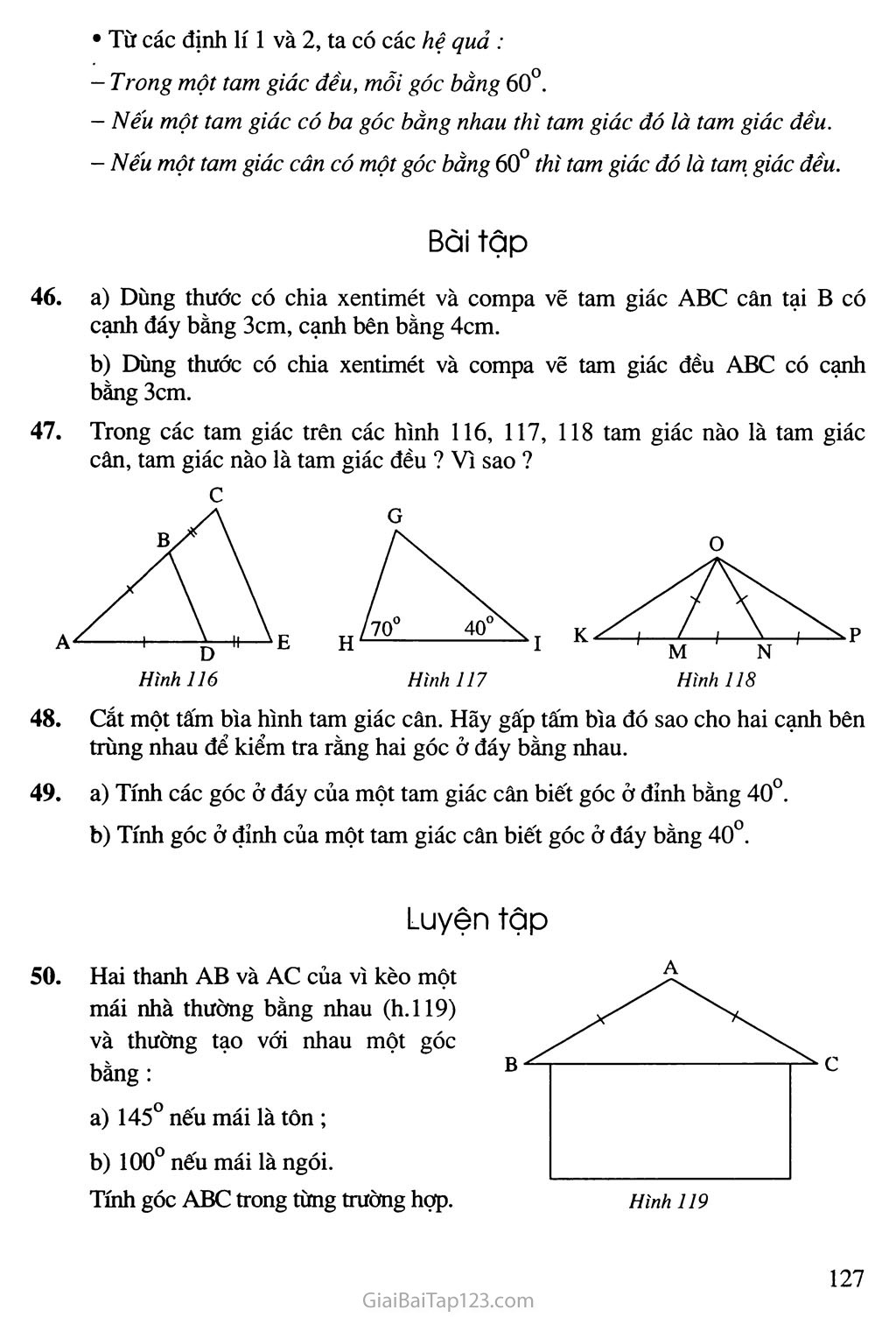 SGK Toán 7 - Bài 6. Tam giác cân