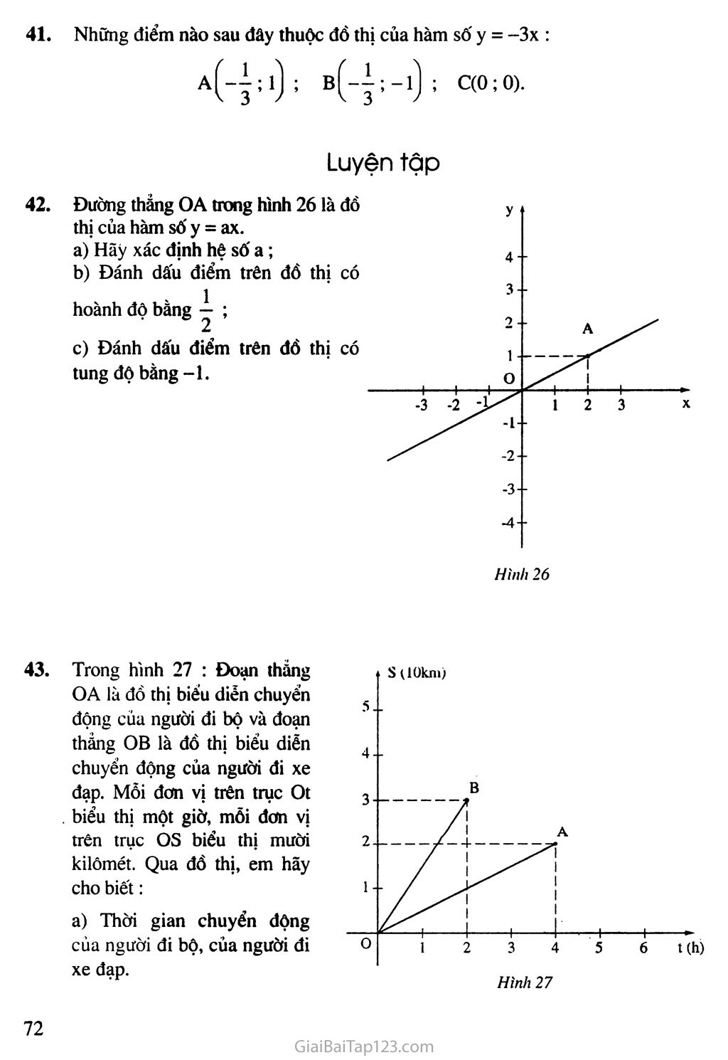 Bài 7. Đồ thị của hàm số y = ax (a ≠ 0) trang 4
