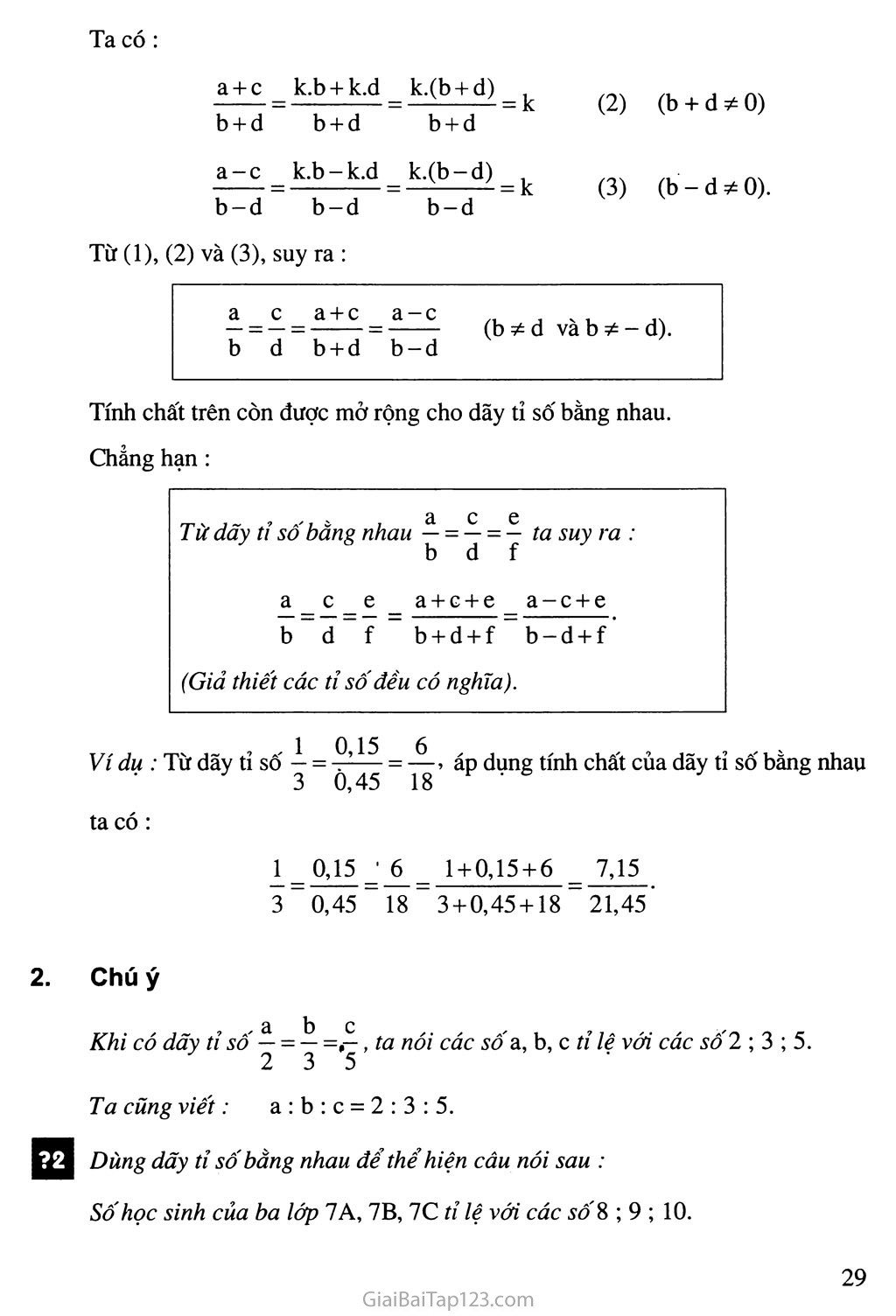 Bài 8. Tính chất của dãy tỉ số bằng nhau trang 2
