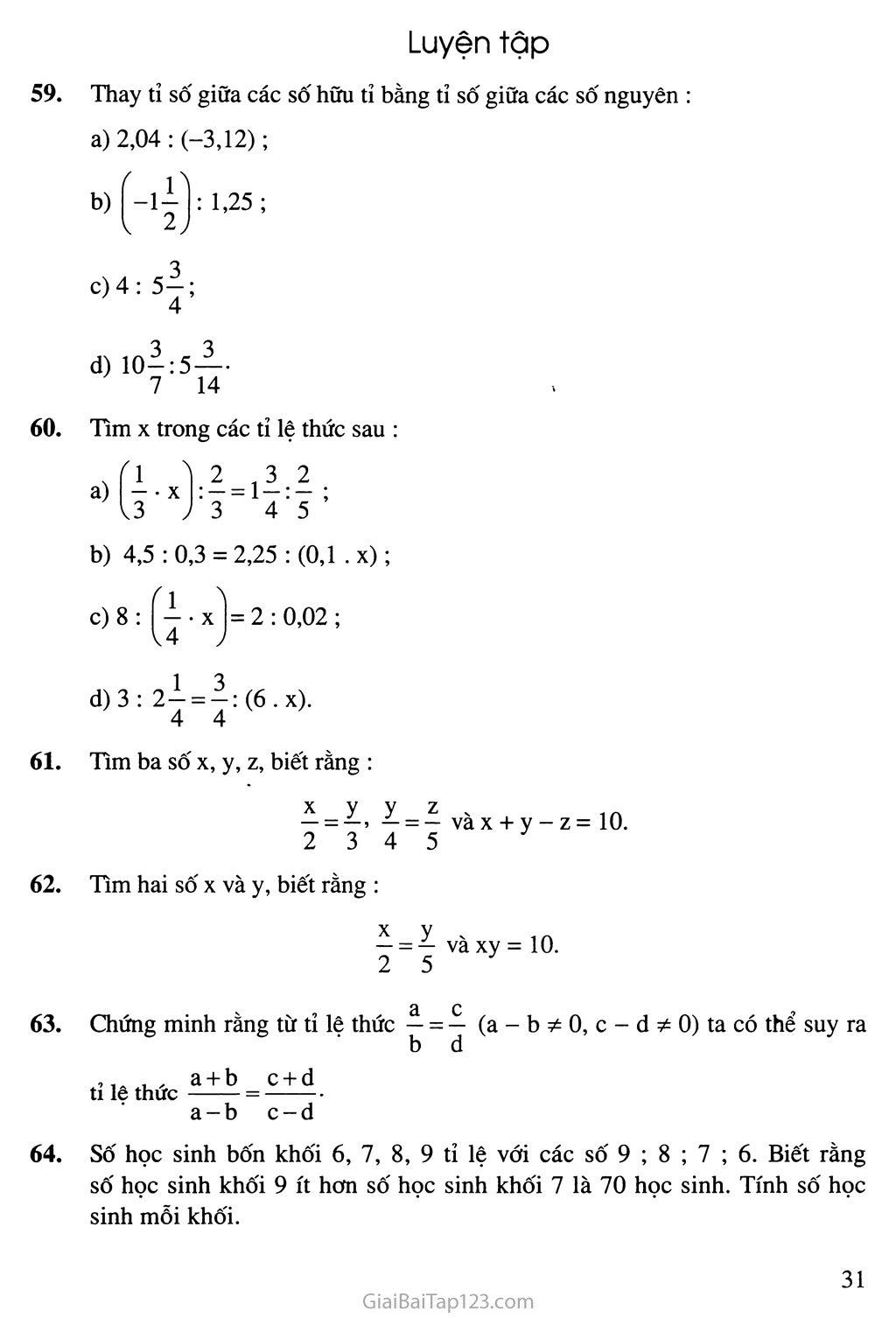 Bài 8. Tính chất của dãy tỉ số bằng nhau trang 4