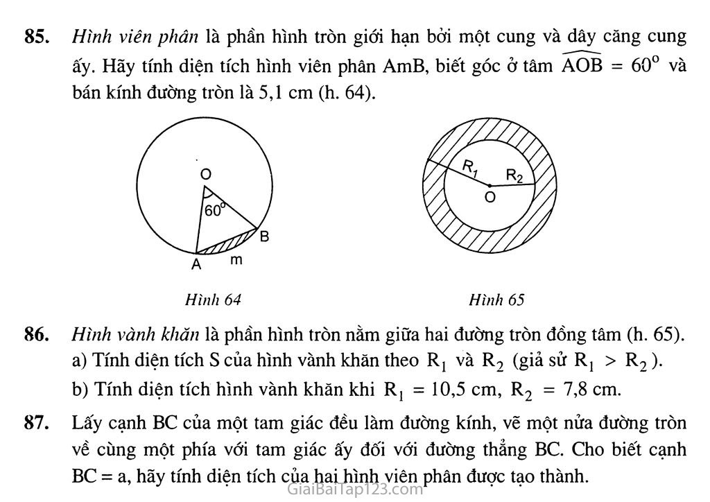 Bài 10. Diện tích hình tròn, hình quạt tròn trang 4