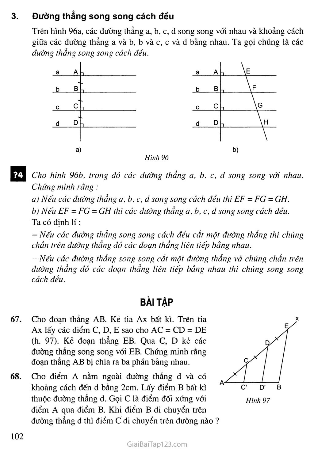 Bài 10. Đường thẳng song song với một đường thẳng cho trước trang 3
