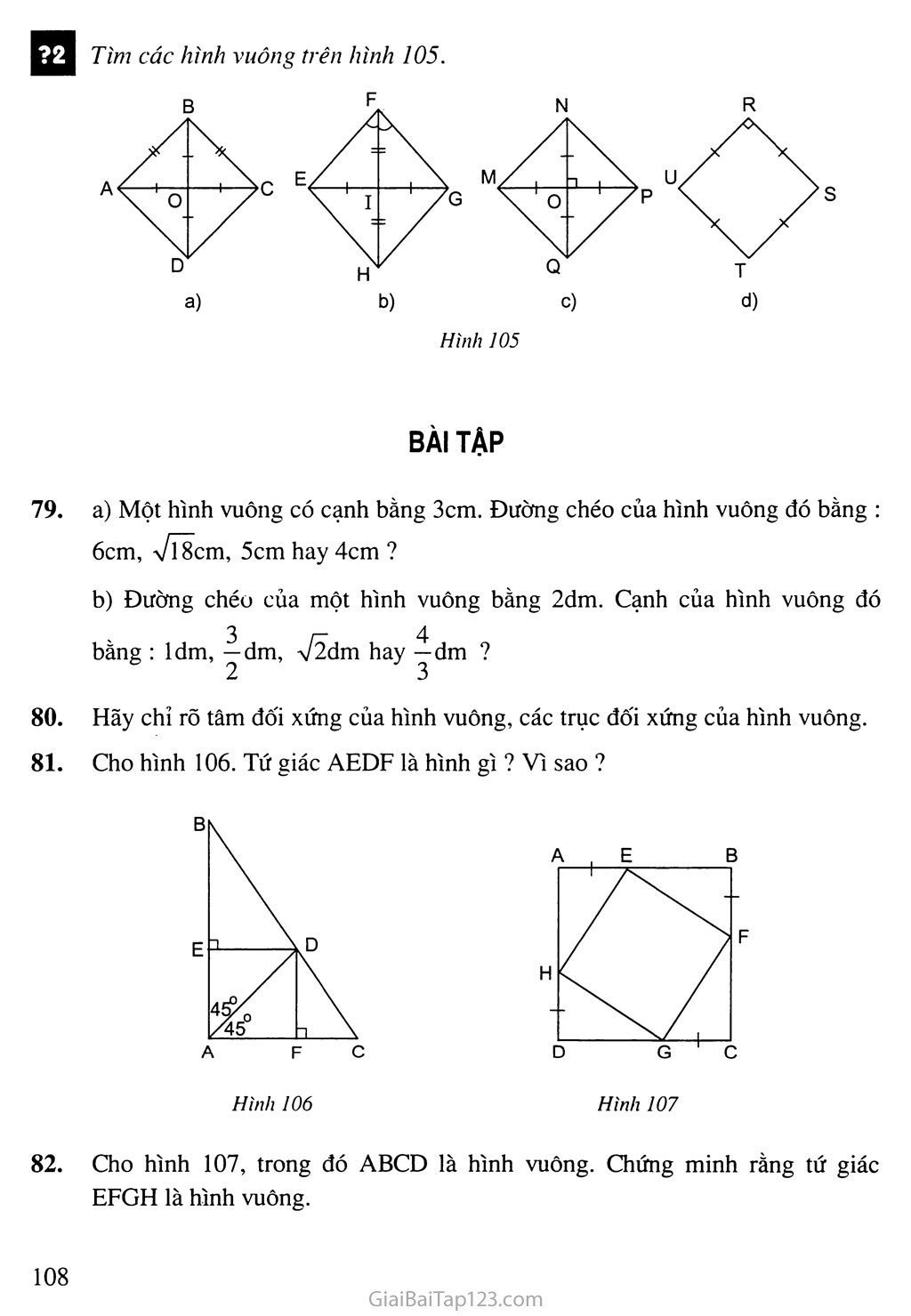 SGK Toán 8  Bài 12 Hình vuông