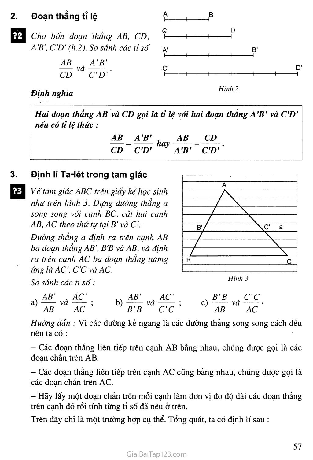 Bài 1. Định lí Ta - lét trong tam giác trang 2