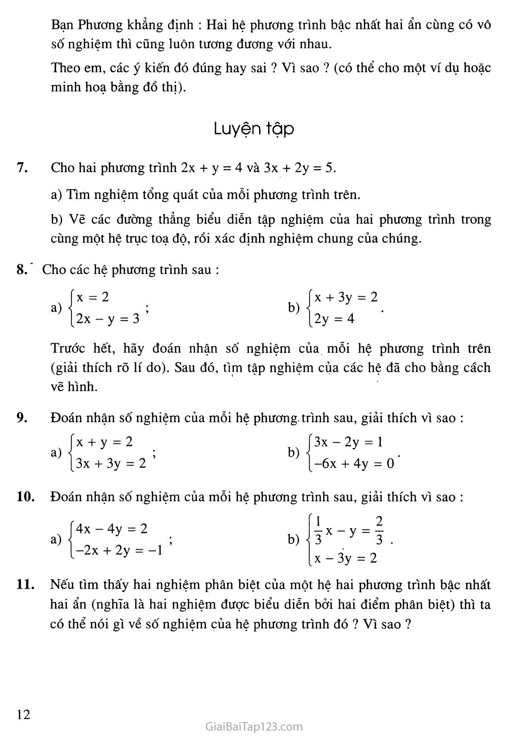 Bài 2. Hệ hai phương trình bậc nhất hai ẩn trang 5