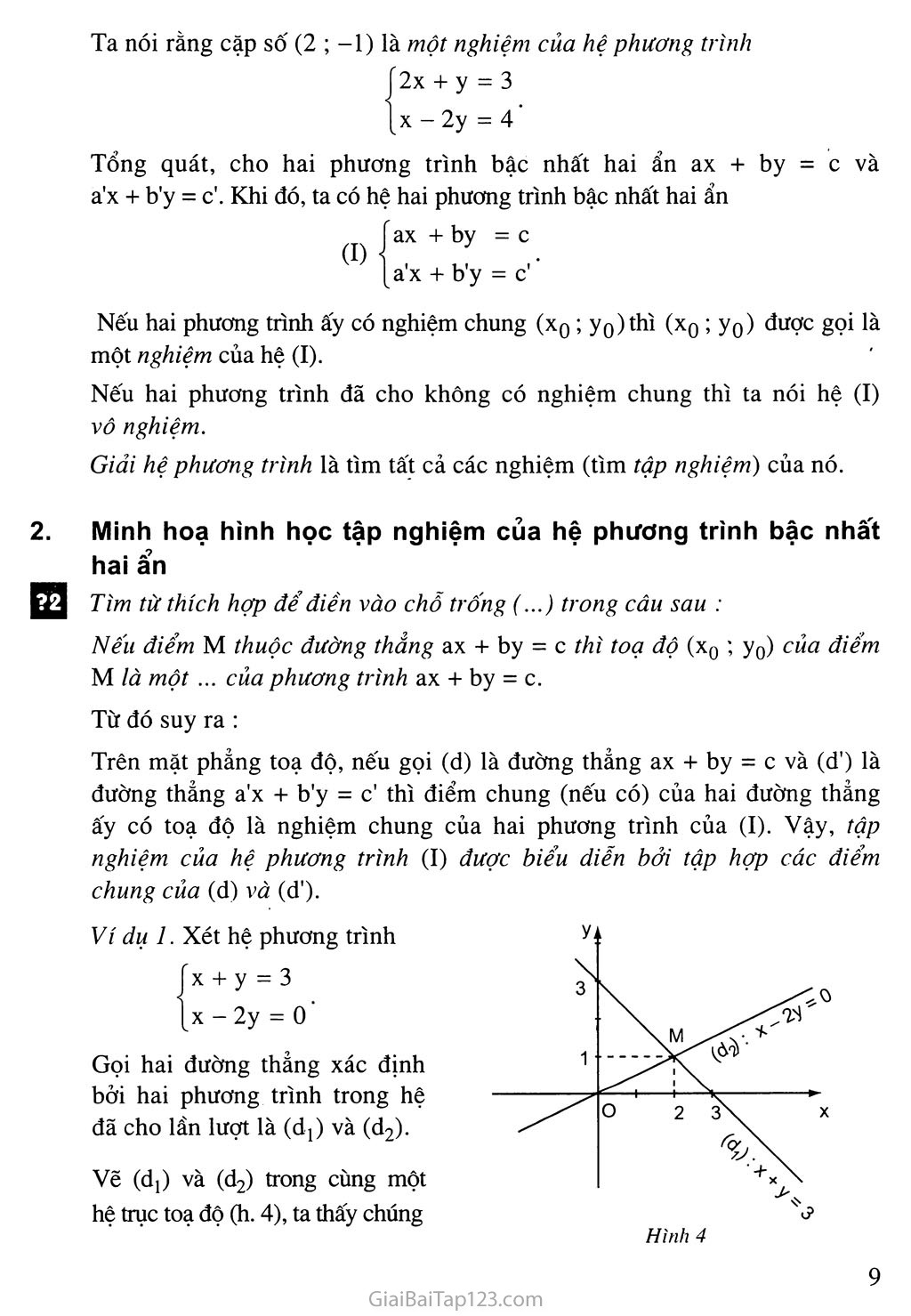 Bài 2. Hệ hai phương trình bậc nhất hai ẩn trang 2