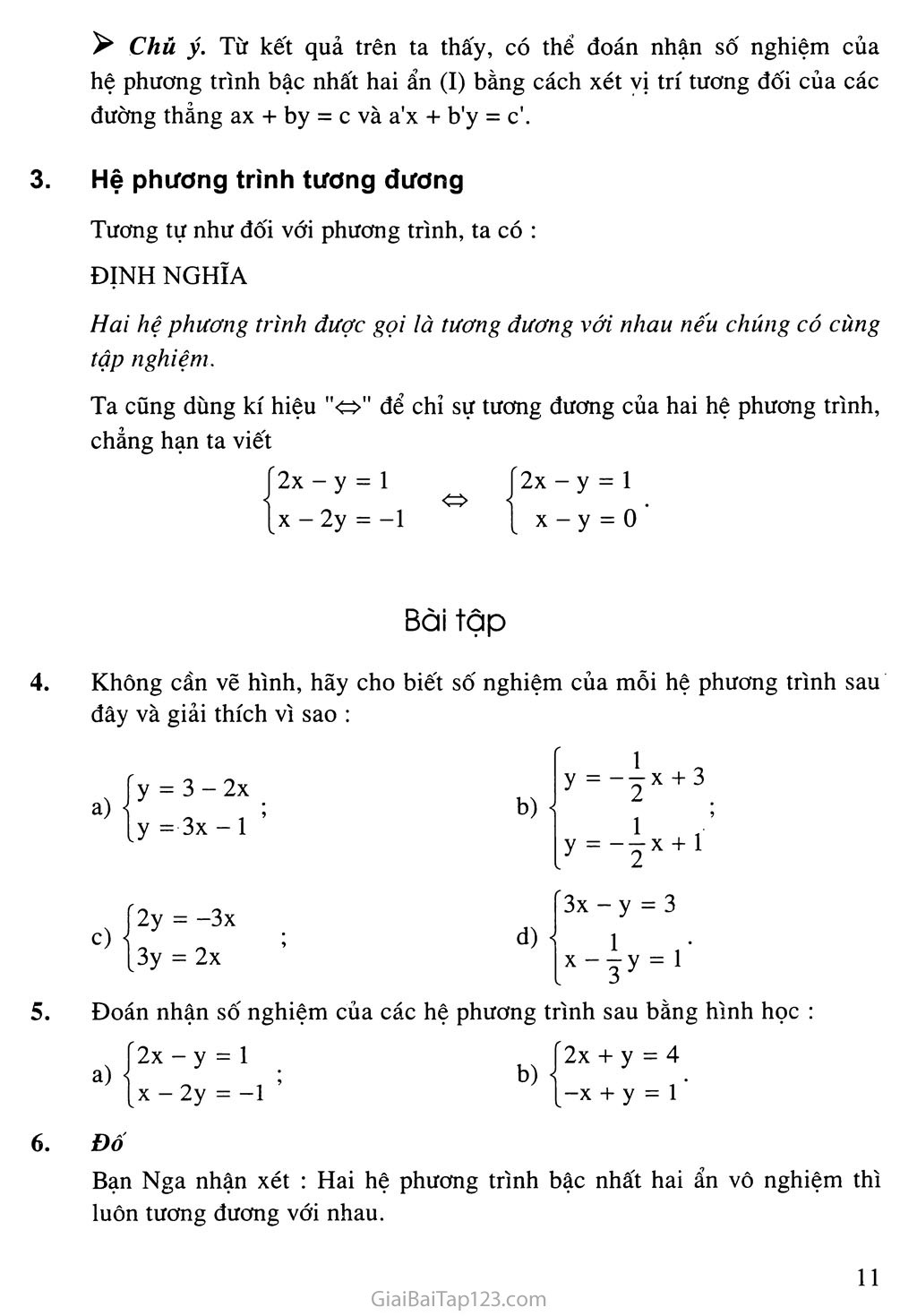 Bài 2. Hệ hai phương trình bậc nhất hai ẩn trang 4