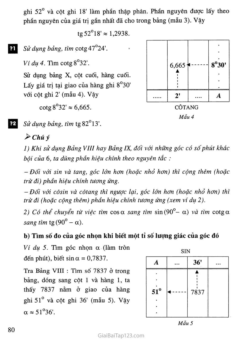 Bài 3. Bảng lượng giác trang 4