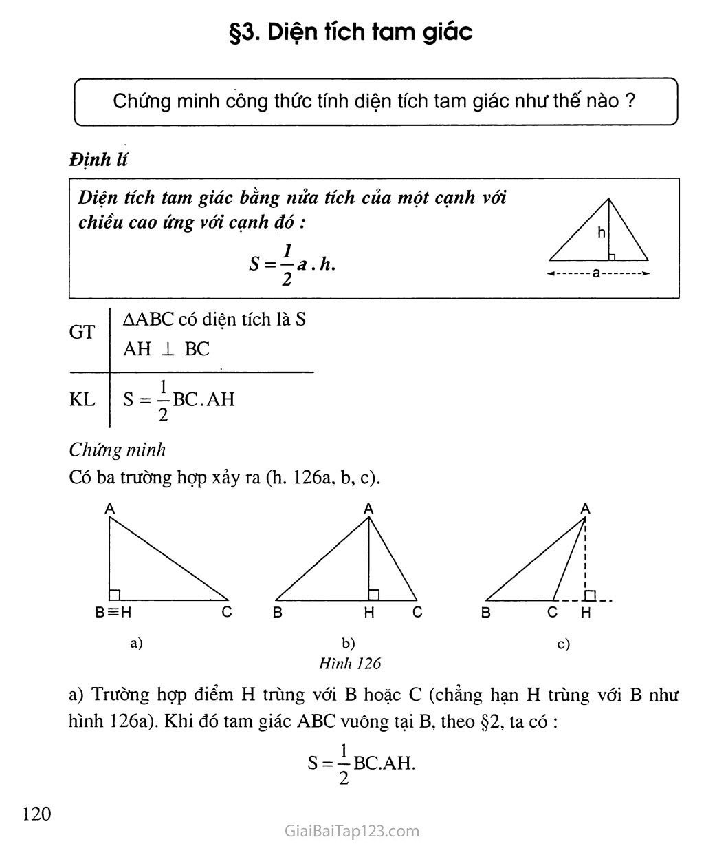 Bài 3. Diện tích tam giác trang 1