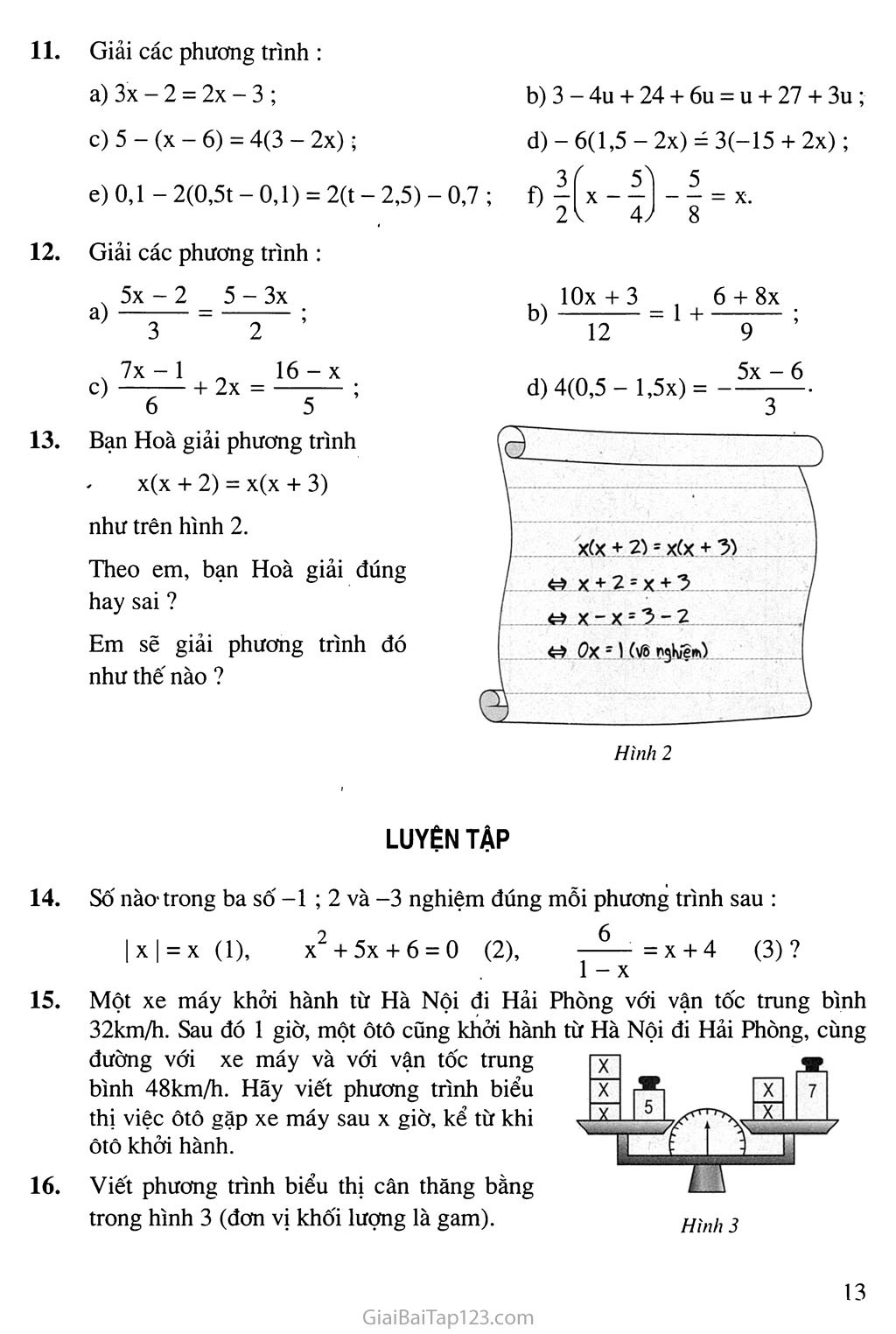 Bài 3. Phương trình đưa được về dạng ax + b = 0 trang 4