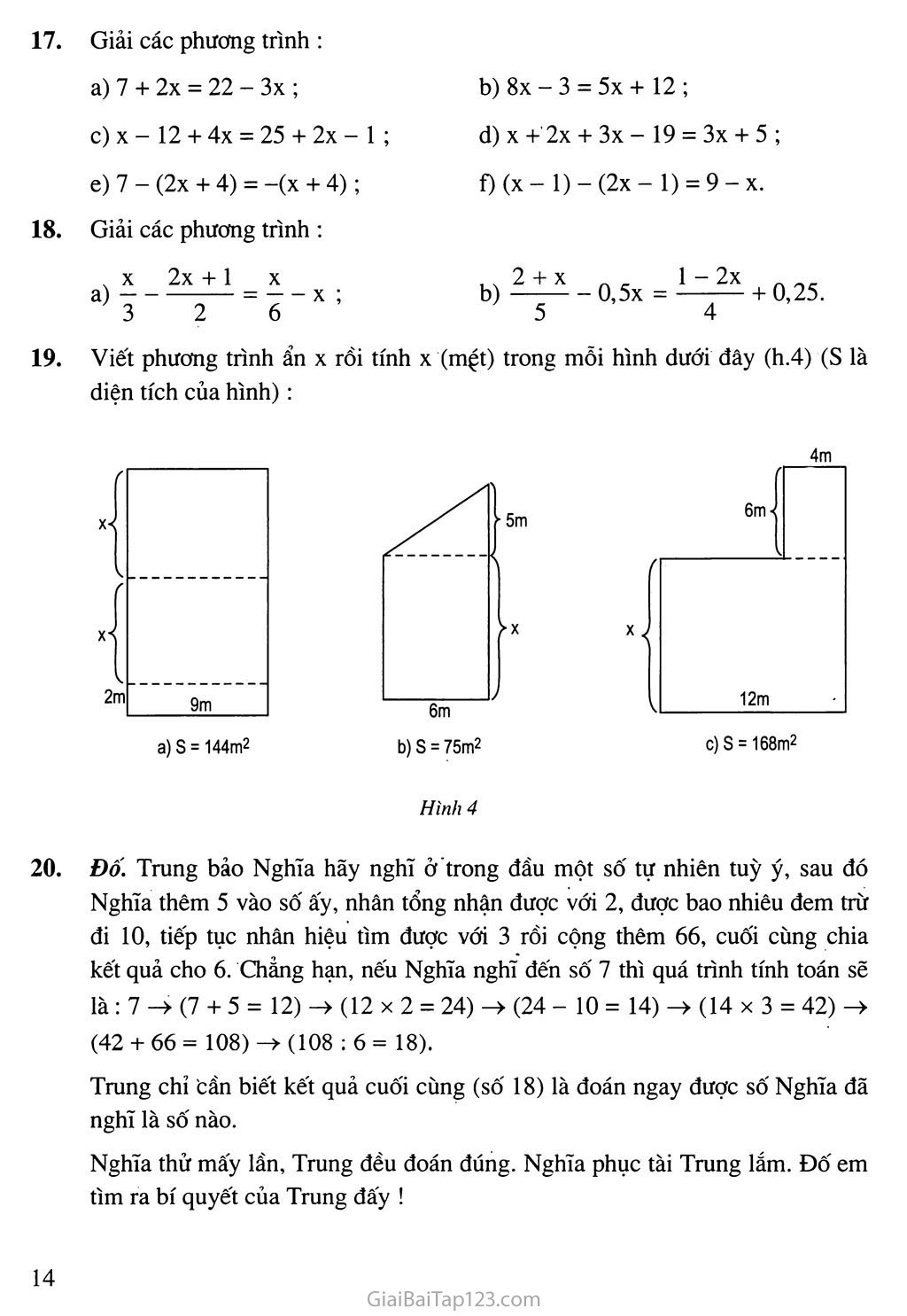 Bài 3. Phương trình đưa được về dạng ax + b = 0 trang 5