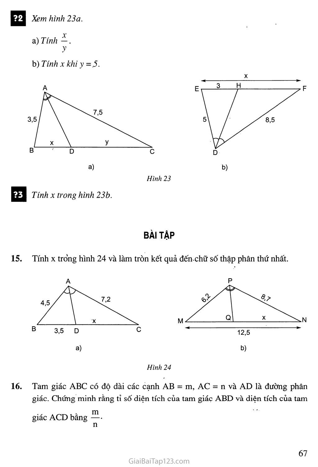 SGK Toán 8 - Bài 3. Tính chất đường phân giác của tam giác