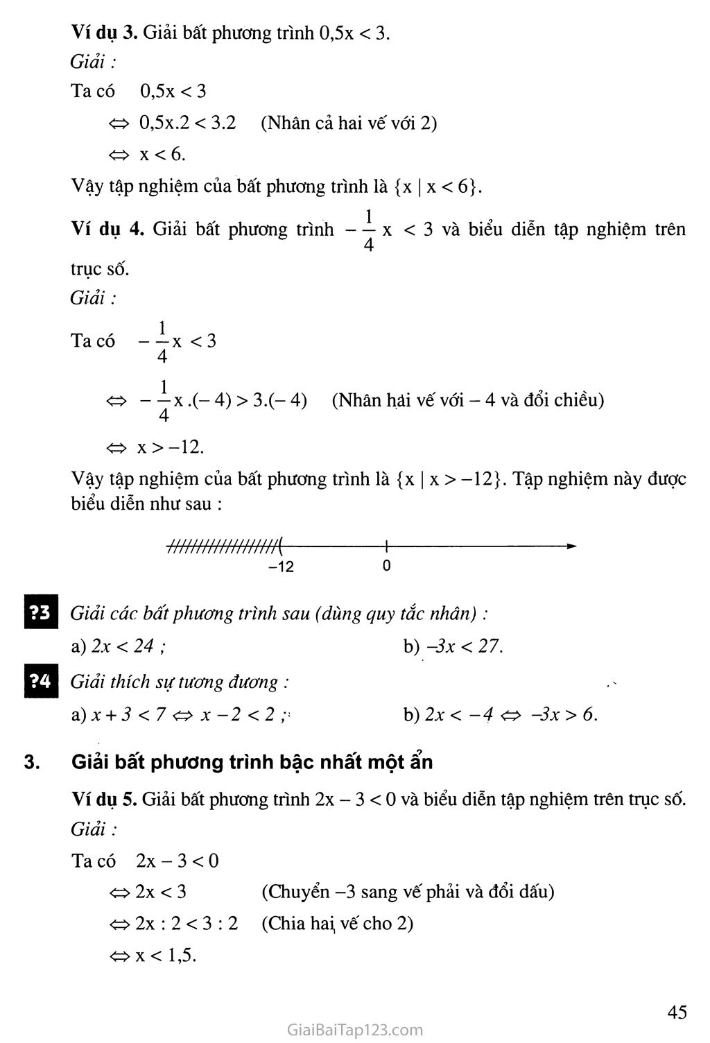 Bài 4. Bất phương trình bậc nhất một ẩn trang 3