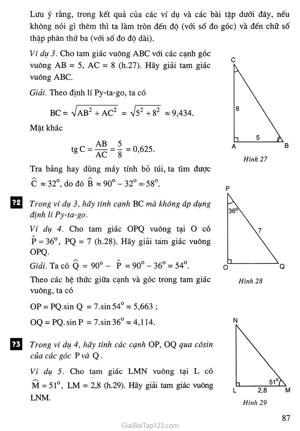 Bài 4. Một số hệ thức về cạnh và góc trong tam giác vuông trang 3