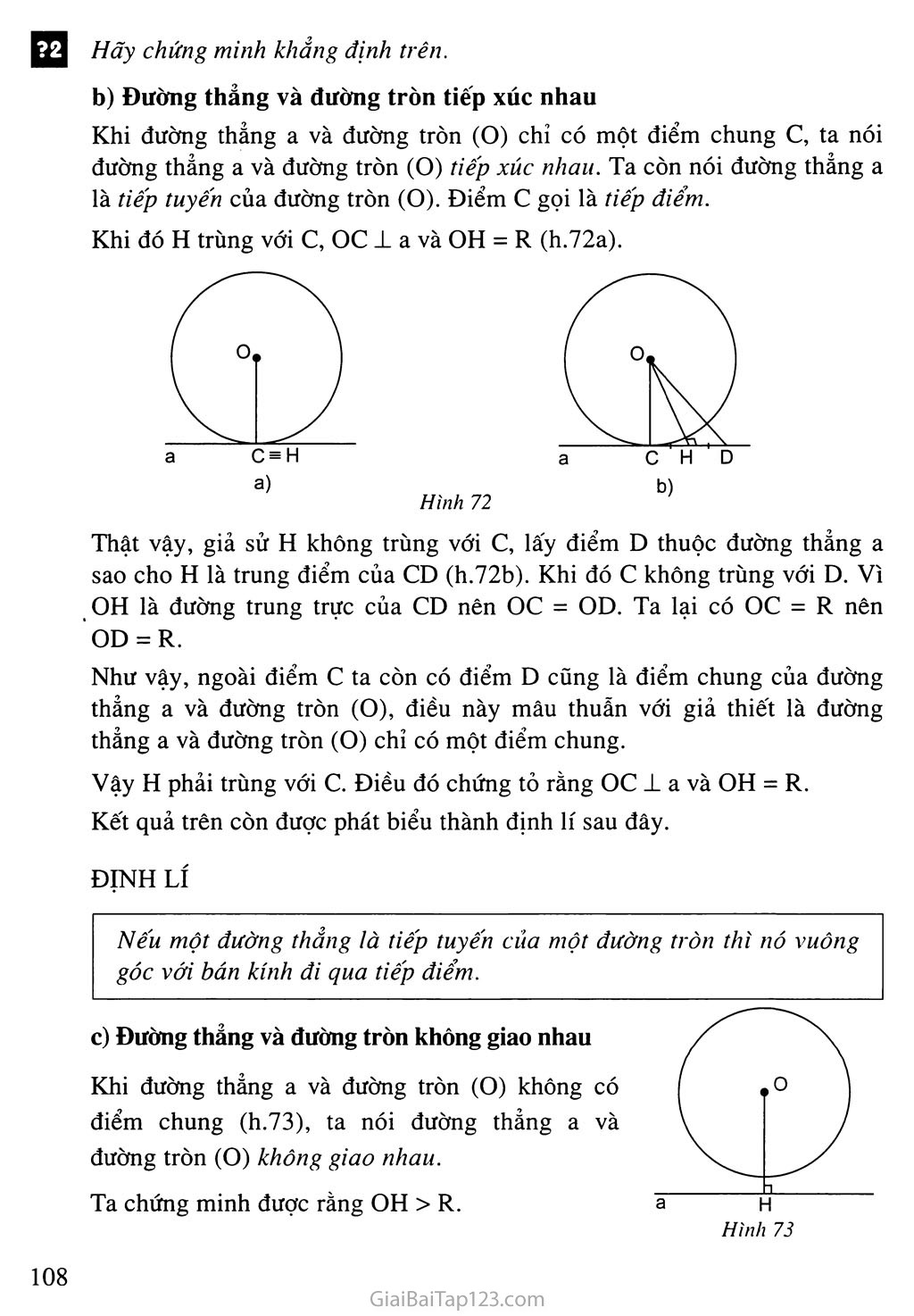 Bài 4. Vi trí tương đối của đường thẳng và đường tròn trang 2 Bài 4. Vi trí tương đối của đường thẳng và đường tròn trang 2