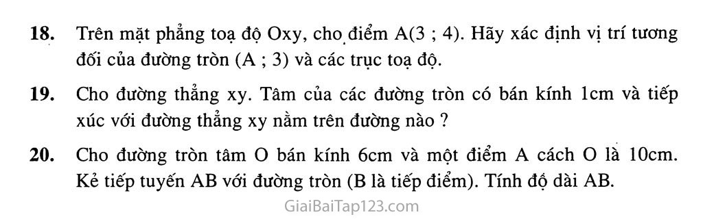 Bài 4. Vi trí tương đối của đường thẳng và đường tròn trang 4 Bài 4. Vi trí tương đối của đường thẳng và đường tròn trang 4