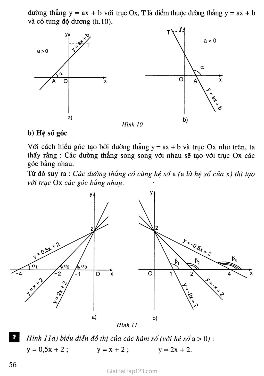 Bài 5. Hệ số góc của đường thẳng y = ax + b (a khác 0) trang 2