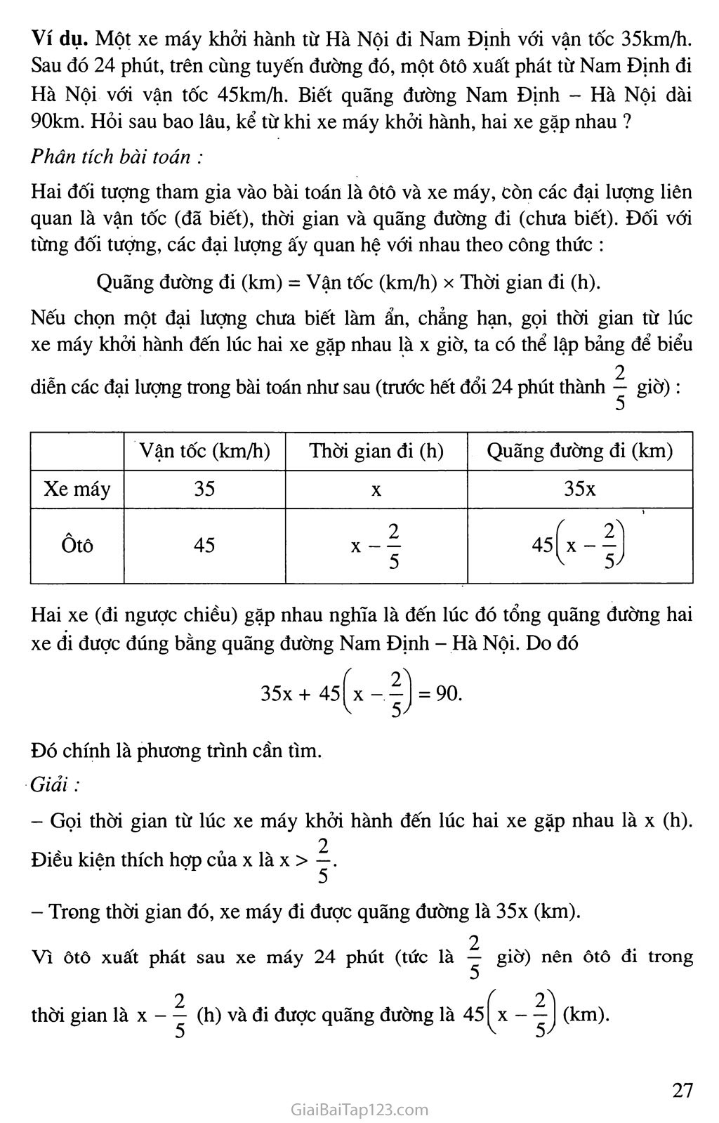 Bài 7. Giải bài toán bằng cách lập phương trình (tiếp) trang 2